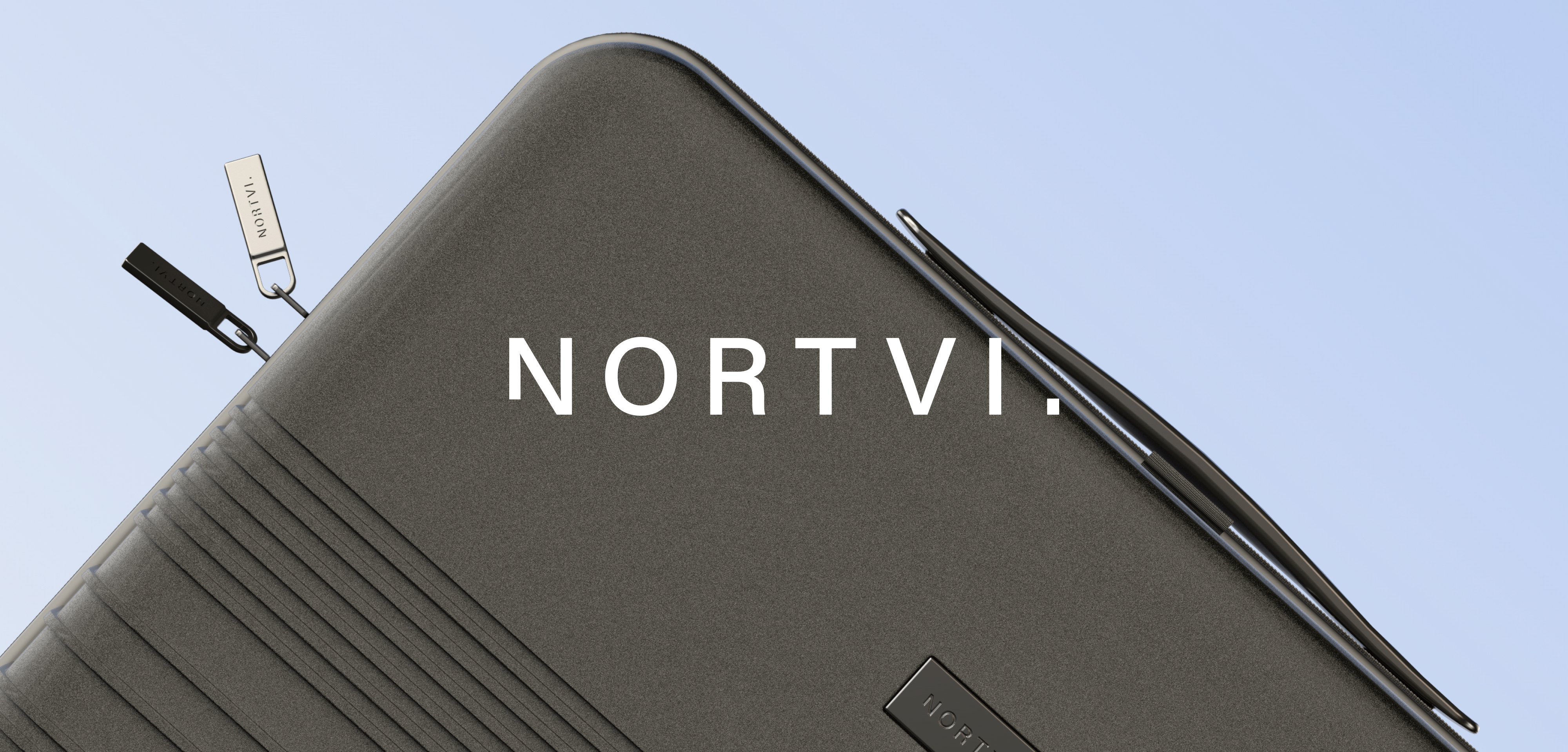 Nortvi logo and suitcase render by Willem Stapel
